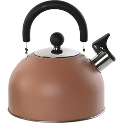 Items Kitchen Theepot Matcha - terracotta bruin - inox - 2500 ml - fluitketel - Theepotten