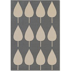 Kindervloerkleed Adventures - Lovely Leaves - Blauw / Creme - 160x235 cm