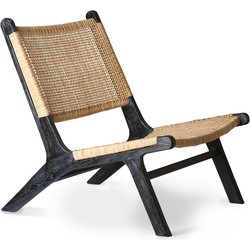 HKliving webbing fauteuil zwart/naturel