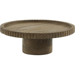 Light&living Schaal op voet Ø38x13 cm CALETA hout mat bruin