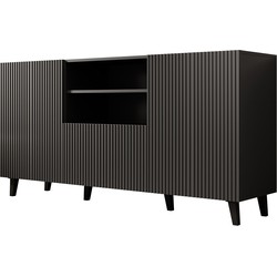 Meubella Dressoir Vintar - Antraciet - 150 cm