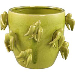 PTMD Bloempot Emmelyn - 30x30x22 cm - Keramiek - Groen