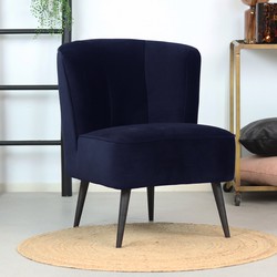 Velvet fauteuil Lyla donkerblauw