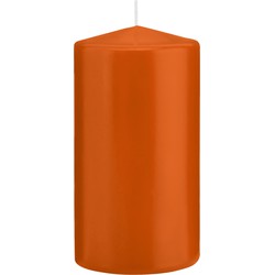 1x Kaarsen oranje 8 x 15 cm 69 branduren sfeerkaarsen - Stompkaarsen