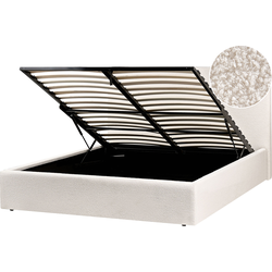 Beliani BRENON - Tweepersoonsbed-Wit-Bouclé