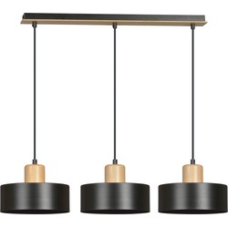 scandinavische hanglamp Leone Zwart 3-lichts