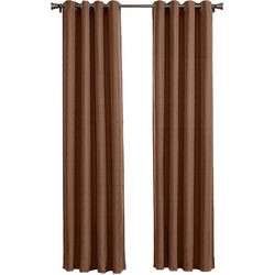 Larson - Luxe geweven blackout gordijn - met ringen - 3m x 2.5m - Chocoladebruin