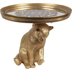Clayre & Eef Decoratie schaal Kat Goudkleurig Polyresin
