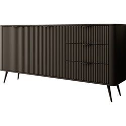 Meubella Dressoir Lima - Zwart - 163 cm