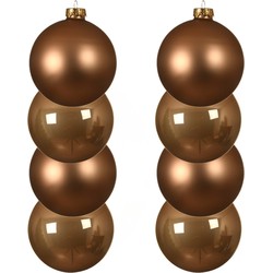 8x stuks glazen kerstballen toffee bruin 10 cm mat/glans - Kerstbal