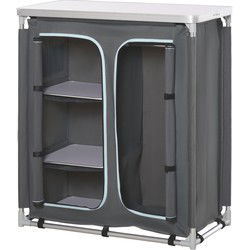Opvouwbare Campingkast met Werkblad en 3 Planken 50x96x104 cm - Grijs