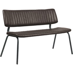LABEL51 Eetkamerbank Gusto - Donkerbruin - PU-Leder - 120 cm