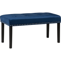 Beliani YORKTON - Hocker-Blauw-Fluweel