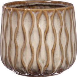 Ideas4seasons bloempot/plantenpot - zand/beige - voor kamerplant - D13 x H11 cm - Plantenpotten