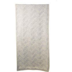 Beige en blauwe katoenen tafelloper 140x40