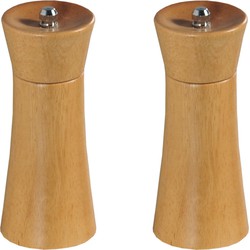 Pepermaler/zoutmaler molens 14 cm van beuken hout - Peper en zoutstel