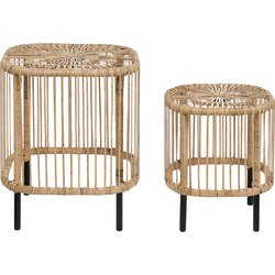 CESANTICO - Tafellamp - Naturel - Set van 2 - Rotan
