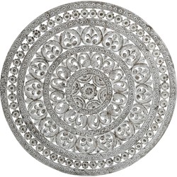 PTMD Jazzlyn White antique MDF wall panel round carved