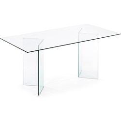 Kave Home - Burano glazen tafel 200 x 90 cm