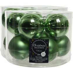 30x stuks glazen kerstballen groen 6 cm mat/glans - Kerstbal