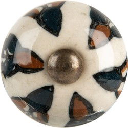 Clayre & Eef Deurknop Ø 3x3 cm Beige Keramiek
