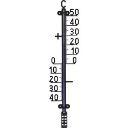 Zwarte binnen/buiten thermometer 41 cm - Buitenthermometers