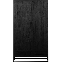 Wandkast Zwart - Mangohout - 2-Deurs - Kast Pure Black