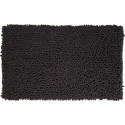 Atmosphera Badkamer kleedje/badmat voor de vloer - 50 x 80 cm - zwart - Badmatjes