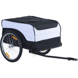 4goodz Fietstrailer 20 inch Aanhanger 140x77x65 cm Wit/Zwart