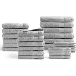DoubleDry Hotel Handdoeken 30-delig Set - 100% Katoen 500 g/m2 - Zacht & Absorberend - Lichtgrijs