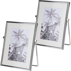 2x stuks fotolijst metaal zilver geschikt voor een foto van 15 x 20 cm - Fotolijsten