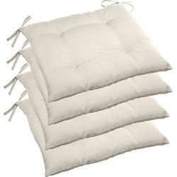 Hesperide stoelkussens - 4x - binnen/ buiten stoelen - beige - 40 x 4 cm - tuinstoelkussens