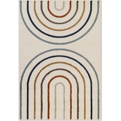 Kindervloerkleed Adventures - Dubbele regenboog - Creme / Multi - 120x170 cm