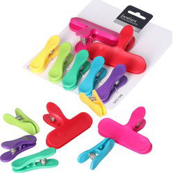 Excellent Houseware vershoudklemmen/vershoudclips - 14x - multicolor - kunststof - Vershoudknijpers