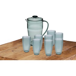 Excellent Houseware grote waterglazen 650 ML en karaf 2 Liter van kunststof - Drinkglazen