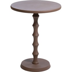 Bijzettafel Rond - Metaal Taupe - 40x40x51,5cm - Fiene