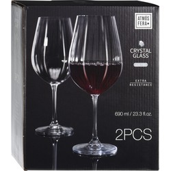 8x Rode wijn glazen 69 cl/690 ml van kristalglas - Wijnglazen