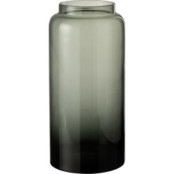  J-Line Flessen Vaas Laag Glas Grijs Small
