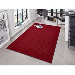 Laagpolig Velours Vloerkleed - Designer Pure - Rood - 200x300 cm
