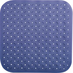 MSV Douche/bad anti-slip mat badkamer - rubber - blauw - 54 x 54 cm - Badmatjes