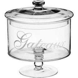Voorraadpot - voor gebak - 1,8 liter - glas - met deksel - Voorraadpot