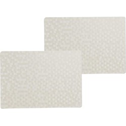 4x stuks stevige luxe Tafel placemats Stones wit 30 x 43 cm - Placemats