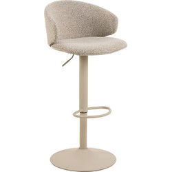Barkruk Beige Stof - Zithoogte 82cm - Valerie - Set van 2