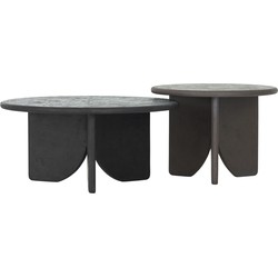 DTP Home Coffee table Melo Earth, set of 2,40xØ55 cm (color: Fudge) / 35xØ75 cm (color: Pepper), mortex