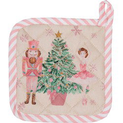 Clayre & Eef Pannenlap Kind Beige Roze Katoen Notenkraker
