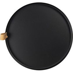 Clayre & Eef Decoratie Dienblad  Ø 30x3 cm Zwart Ijzer Rond Serveerschaal