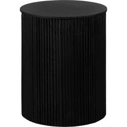 Lewis & Loft Bijzettafel Lonne - FSC® mangohout – Rond ⌀40 – Zwart