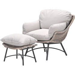 Logan fauteuil inclusief voetenbank - vintage willow - desert sand