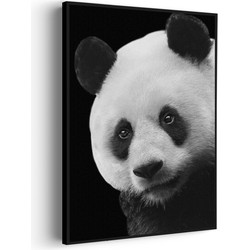 Muurwerken Akoestisch Schilderij - Pandabeer Zwart Wit 02 - Geluidsdempend Wandpaneel - Wanddecoratie - Geluidsisolatie - PRO (AW 0.90) XXL (107X150)