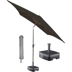 Kopu® Altea Parasolset Vierkant 230x230 cm met Hoes en Voet - Charcoal